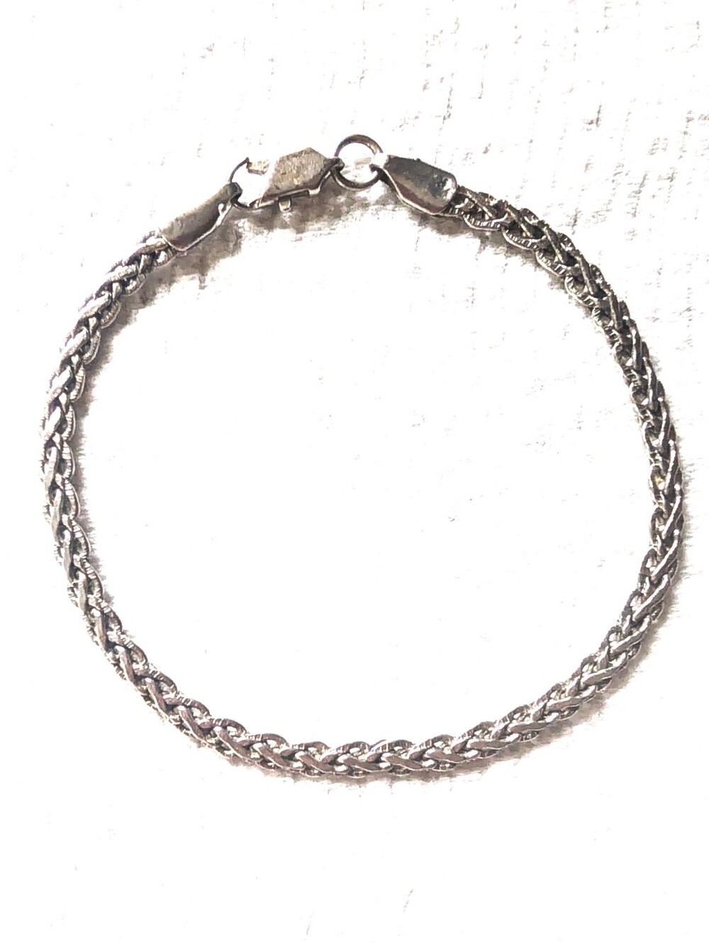 Vintage Y2K Unisex Sterling Silver Spiga Chain Link Bracelet